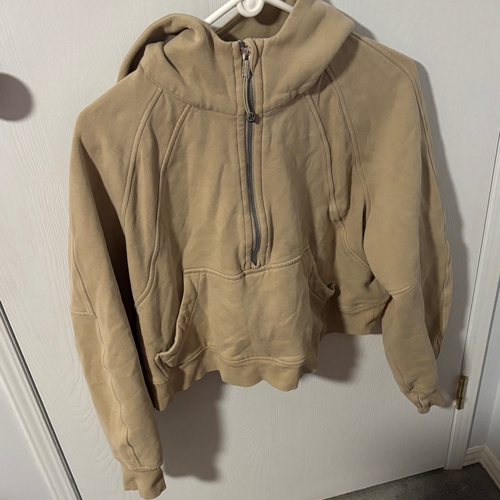 Tan Lululemon scuba hoodie